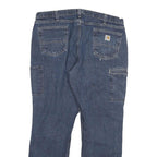 CARHARTT Mens Jeans Blue Regular Straight Denim Medium W42 L32 Workwear Zip