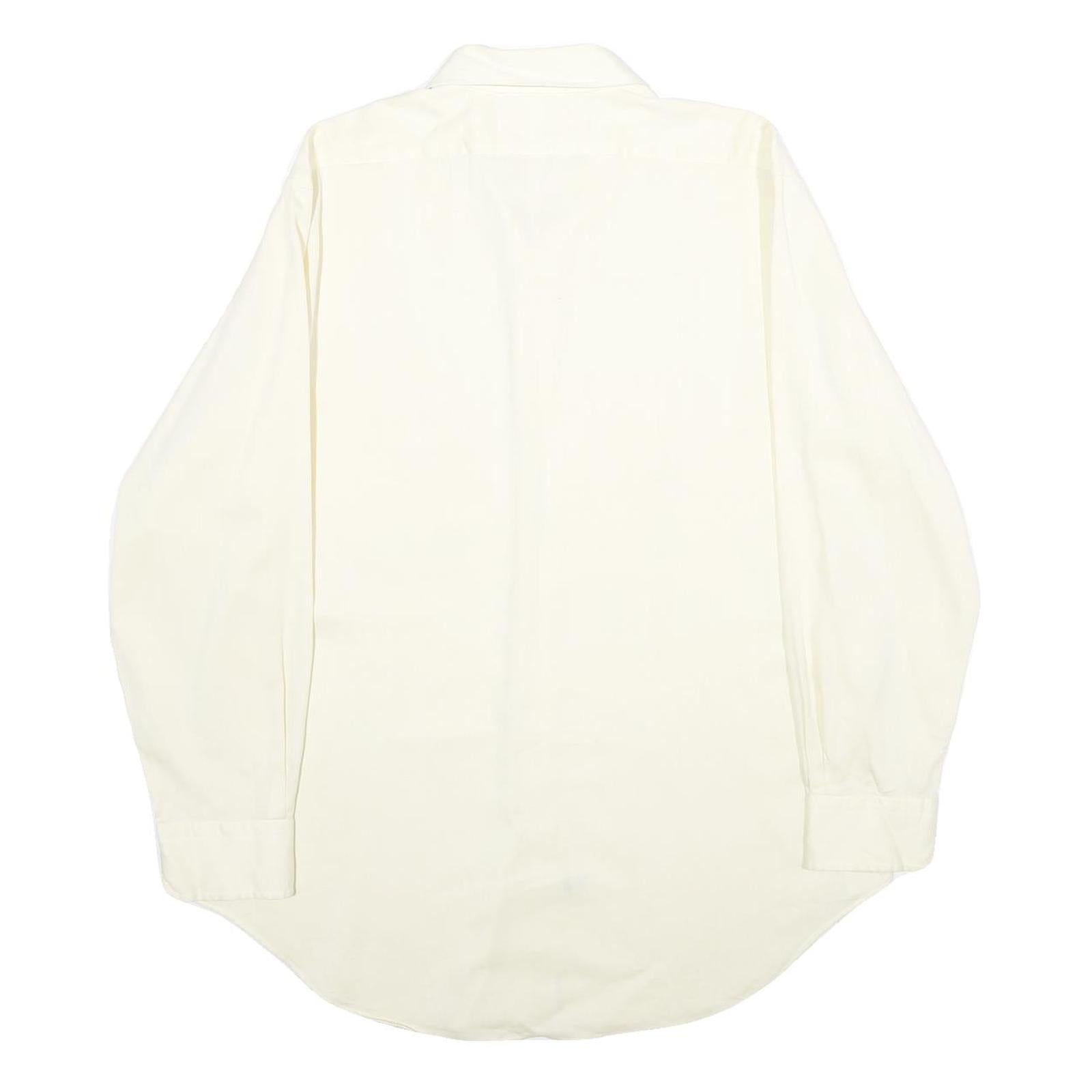 POLO RALPH LAUREN Mens Cream Shirt L Classic Cotton Long Sleeve Casual