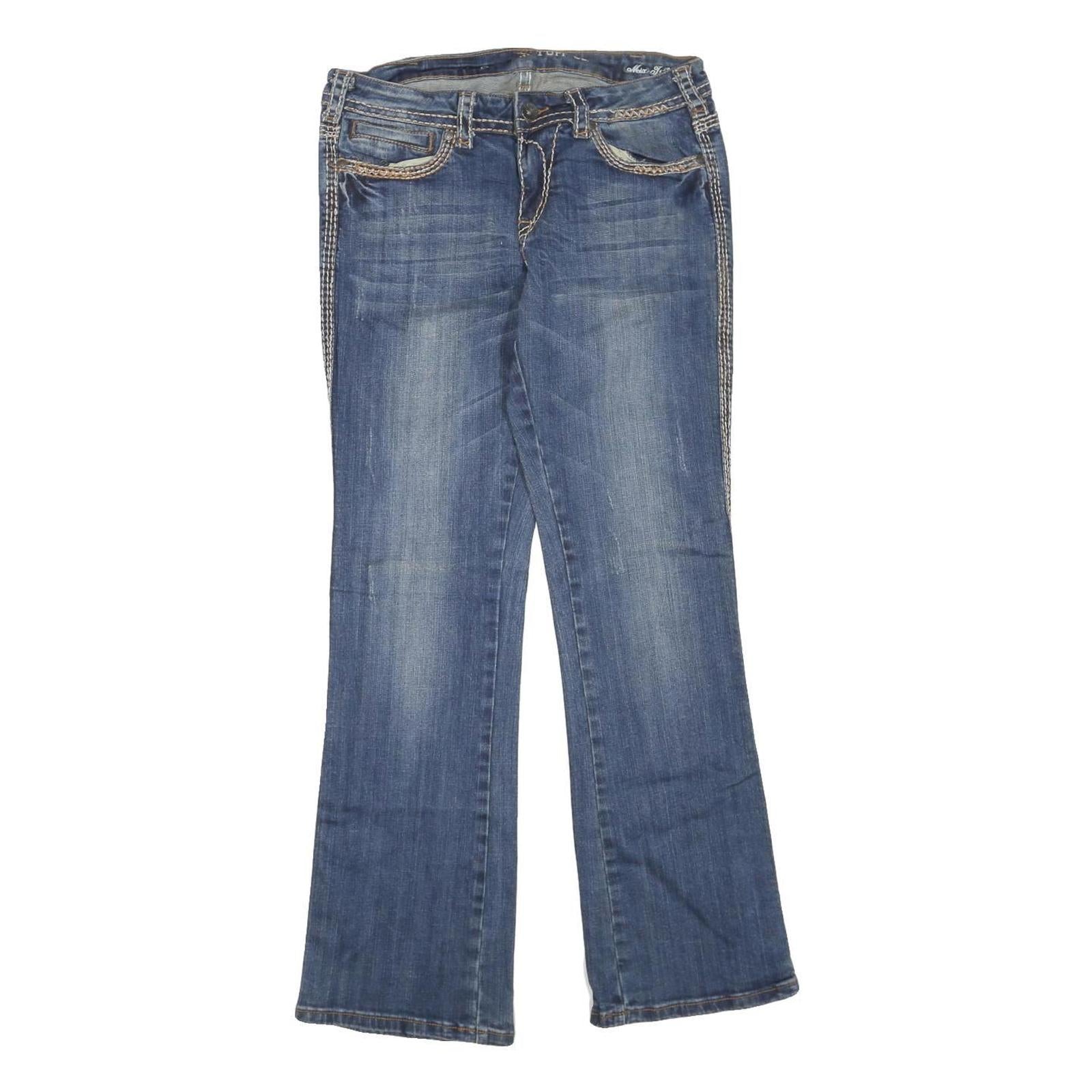 COWGIRL TUFF Womens Blue Regular Bootcut Denim Stone Wash Jeans W32 L30 Detailed