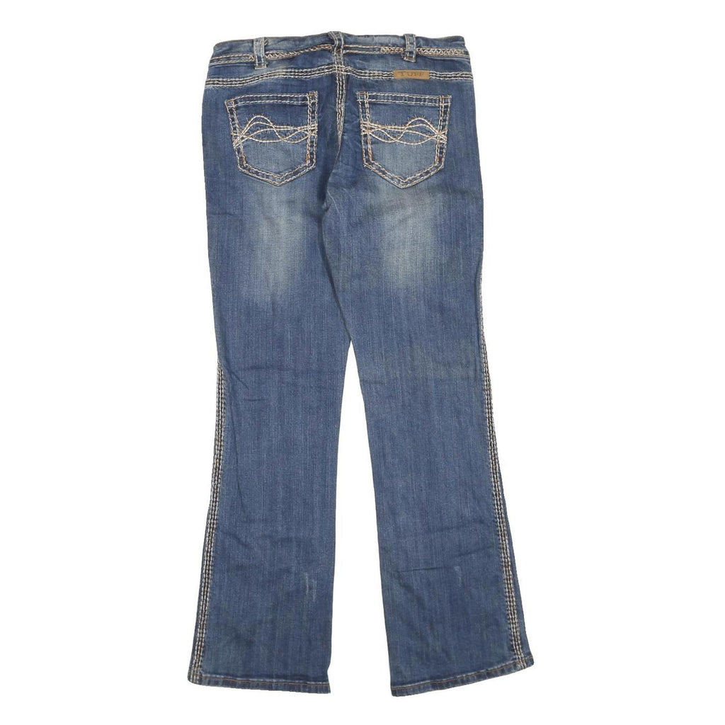 COWGIRL TUFF Womens Blue Regular Bootcut Denim Stone Wash Jeans W32 L30 Detailed