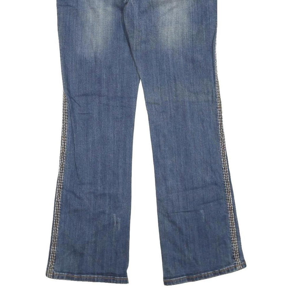 COWGIRL TUFF Womens Blue Regular Bootcut Denim Stone Wash Jeans W32 L30 Detailed