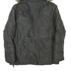 KAPPA Womens Grey Faux Fur Hooded Zip Jacket L Polyester Blend Puffer Warm