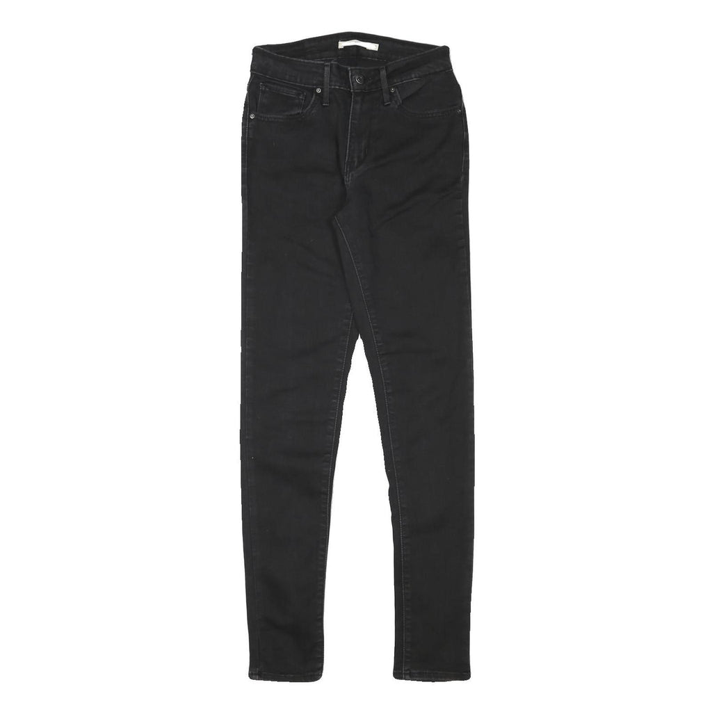 LEVI'S Womens Slim Black Denim Skinny Jeans Cotton Blend W25 L31 Stylish Fit