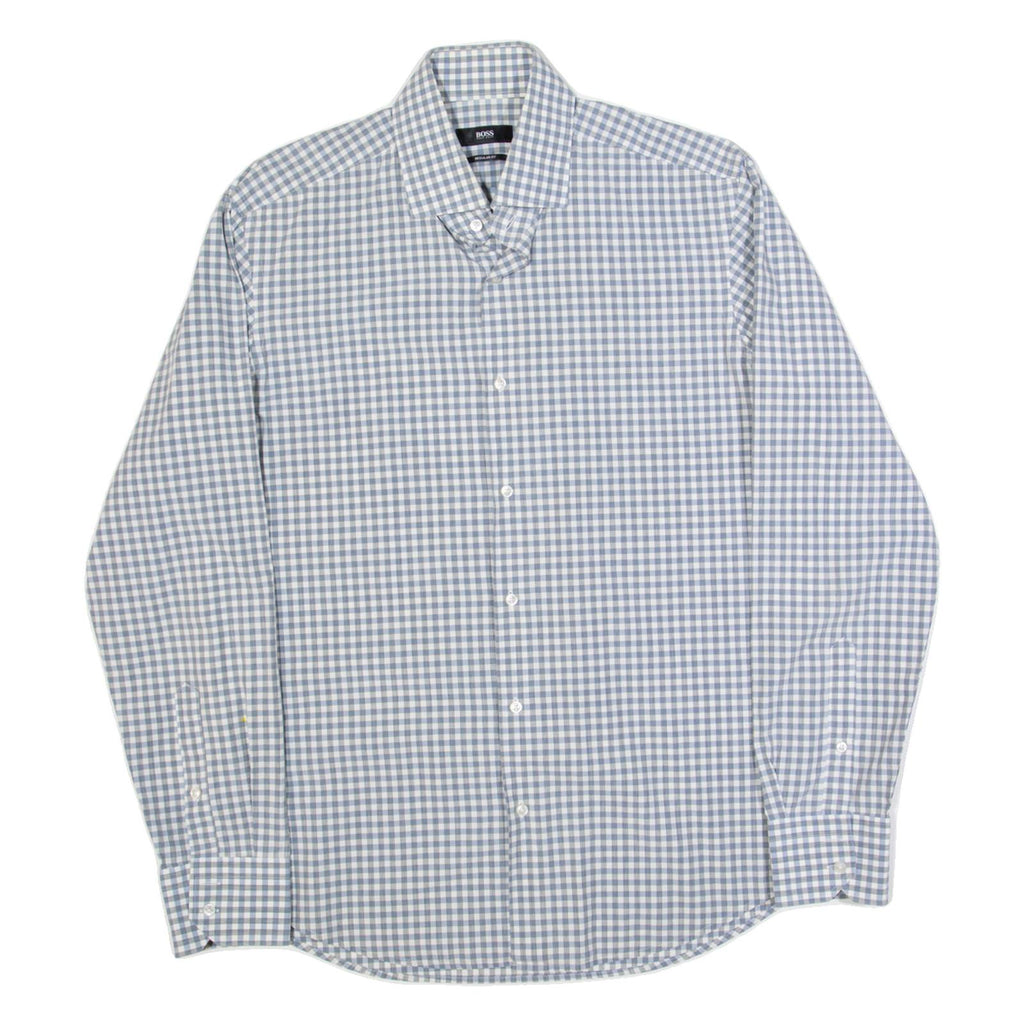 BOSS HUGO BOSS Mens Shirt Grey Check Long Sleeve M