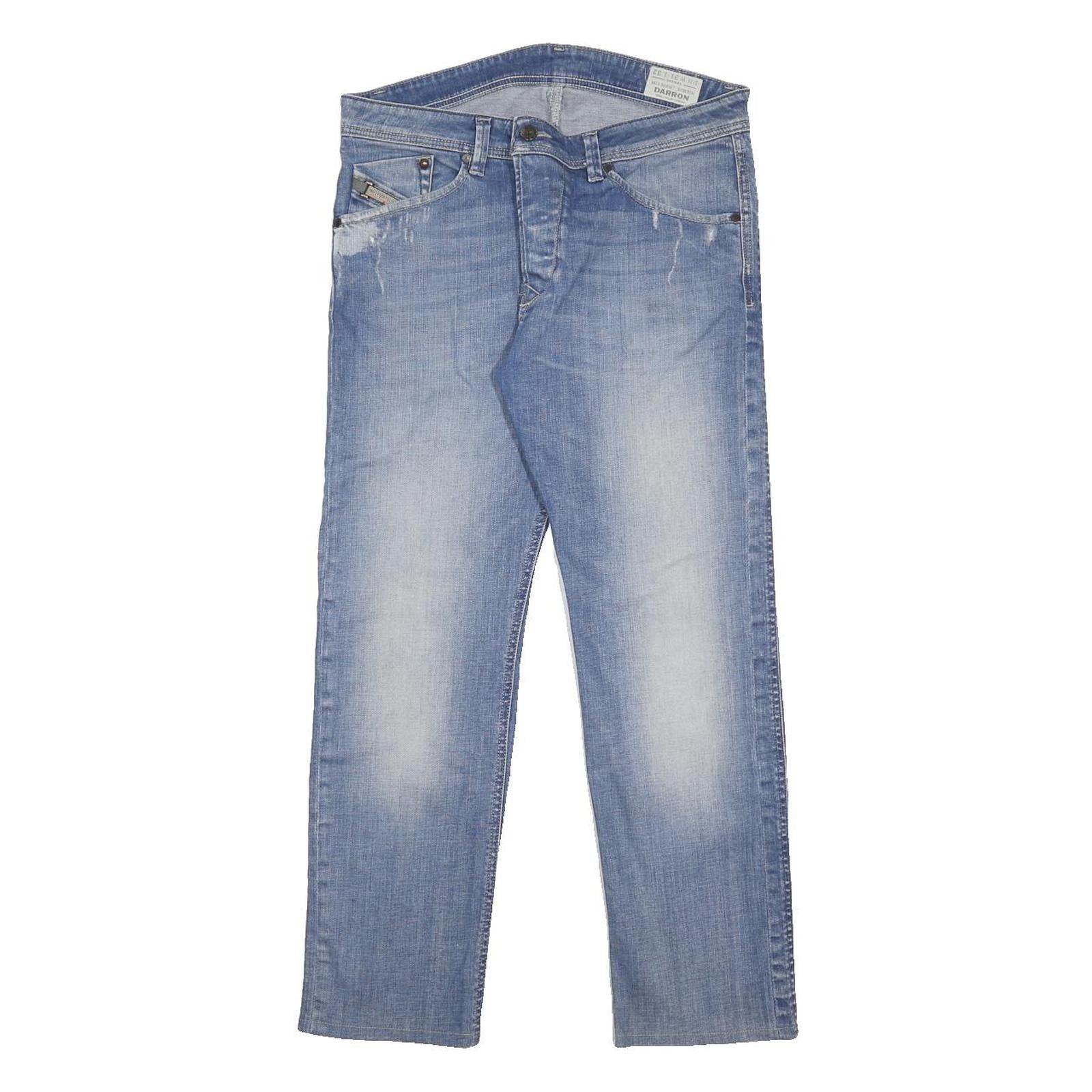 DIESEL Mens Jeans Blue Slim Straight Denim Light W31 L27 Button Closure