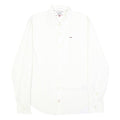 HILFIGER DENIM Mens White Shirt S Cotton Blend Classic Long Sleeve Button Collar