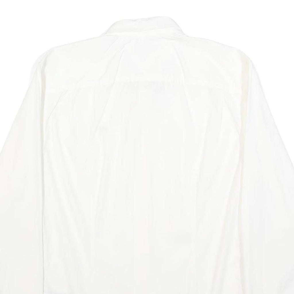 HILFIGER DENIM Mens White Shirt S Cotton Blend Classic Long Sleeve Button Collar