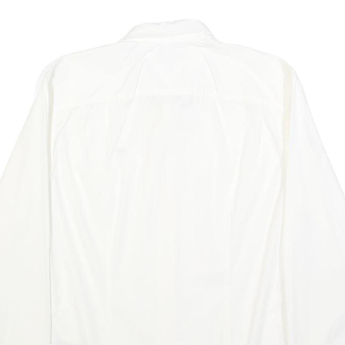 HILFIGER DENIM Mens White Shirt S Cotton Blend Classic Long Sleeve Button Collar