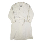 HIM Mens Cream Cotton Long Sleeve Double Breasted Button Trench Jacket XL