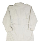 HIM Mens Cream Cotton Long Sleeve Double Breasted Button Trench Jacket XL