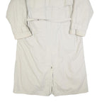 HIM Mens Cream Cotton Long Sleeve Double Breasted Button Trench Jacket XL