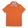 TOMMY HILFIGER Mens Orange Short Sleeve Plain M Cotton Blend Polo Shirt