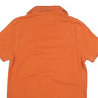 TOMMY HILFIGER Mens Orange Short Sleeve Plain M Cotton Blend Polo Shirt