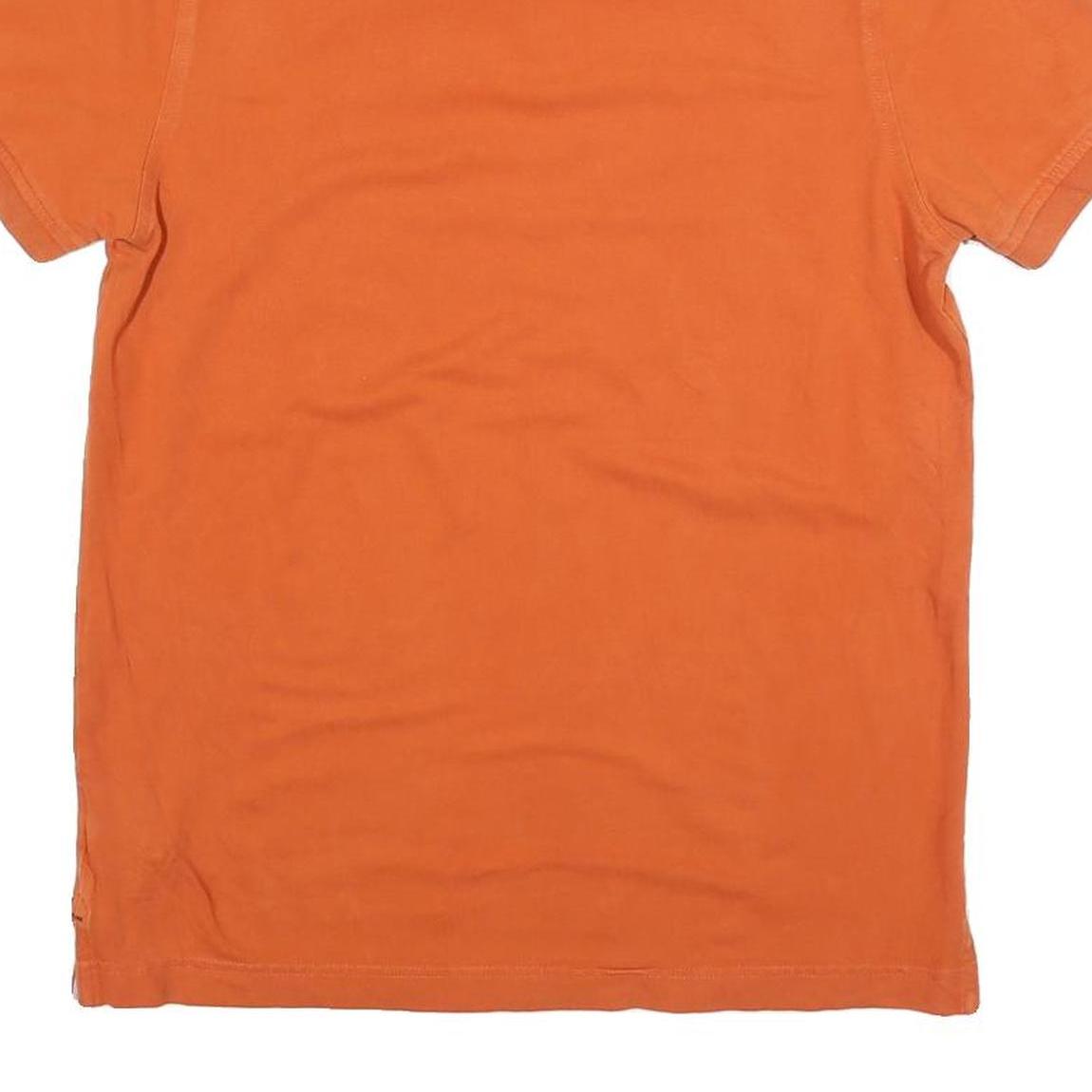 TOMMY HILFIGER Mens Orange Short Sleeve Plain M Cotton Blend Polo Shirt