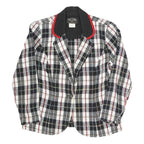 MELISSA Womens Black & White & Red Checked Blazer Jacket UK 10 Polyester Blend