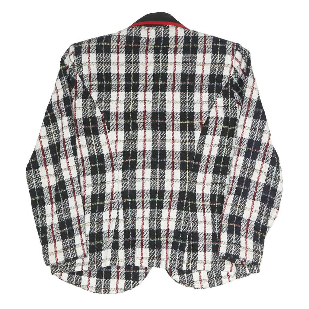 MELISSA Womens Black & White & Red Checked Blazer Jacket UK 10 Polyester Blend