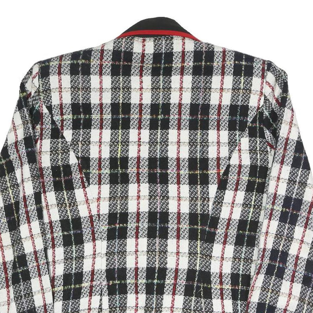 MELISSA Womens Black & White & Red Checked Blazer Jacket UK 10 Polyester Blend