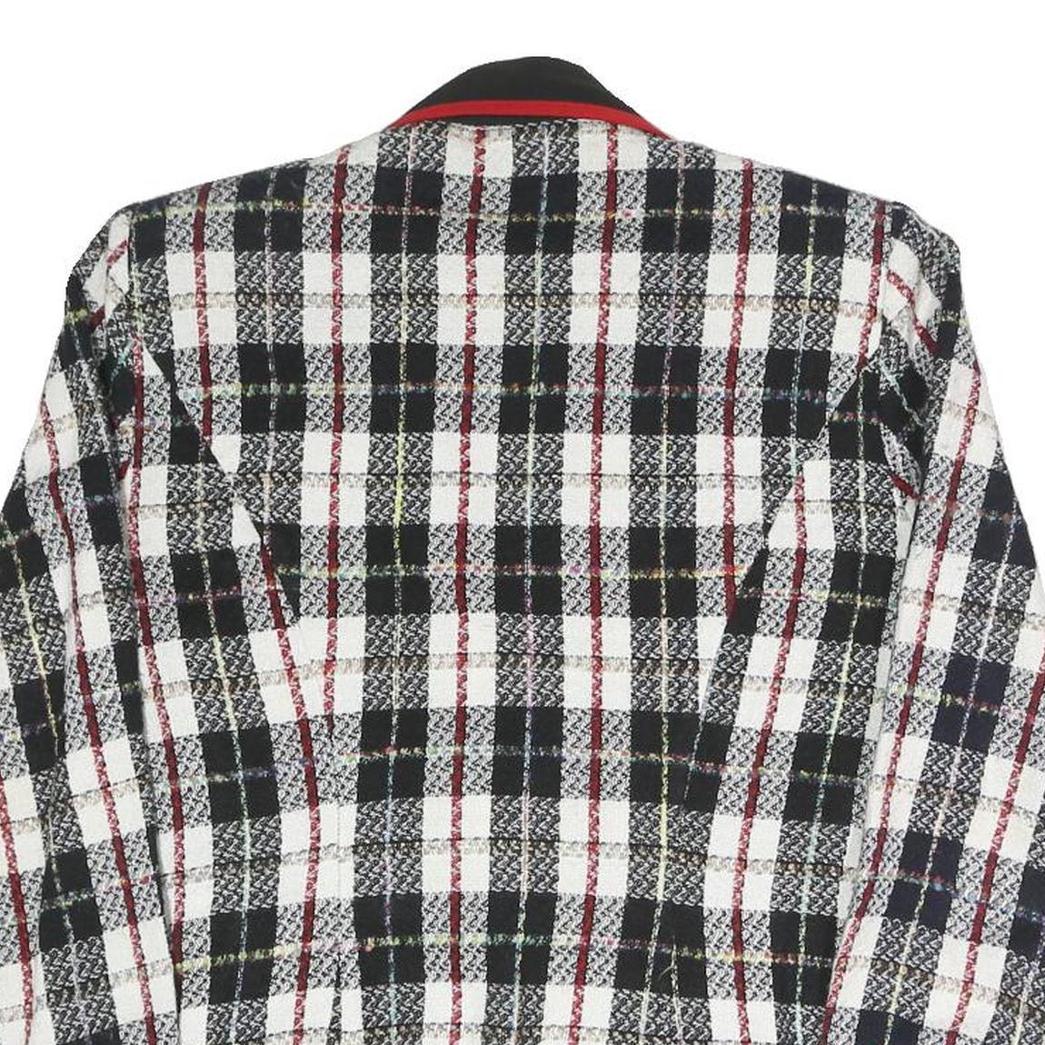 MELISSA Womens Black & White & Red Checked Blazer Jacket UK 10 Polyester Blend