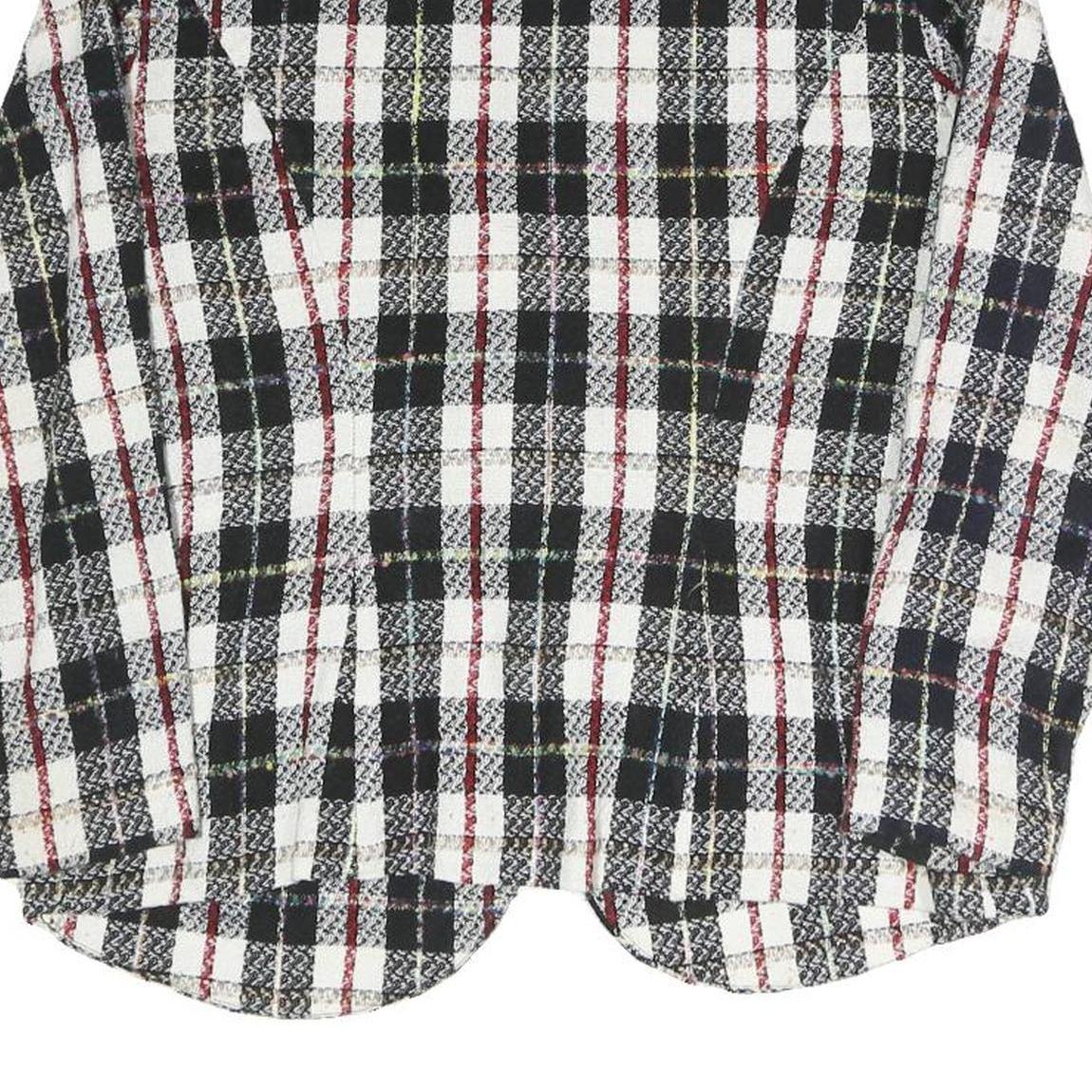 MELISSA Womens Black & White & Red Checked Blazer Jacket UK 10 Polyester Blend