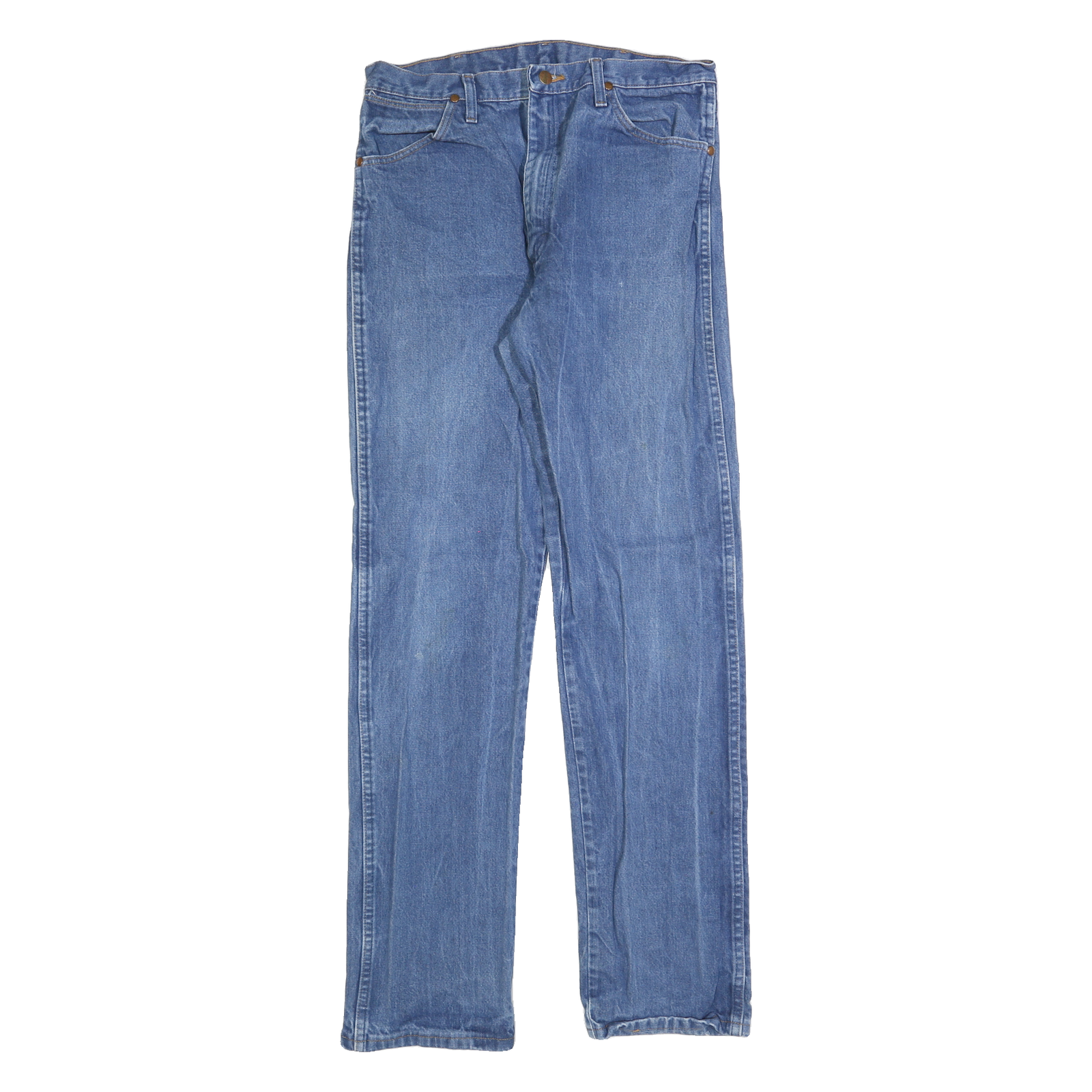 WRANGLER Mens Blue Regular Straight Denim Medium W35 L36 Classic Zip Cotton