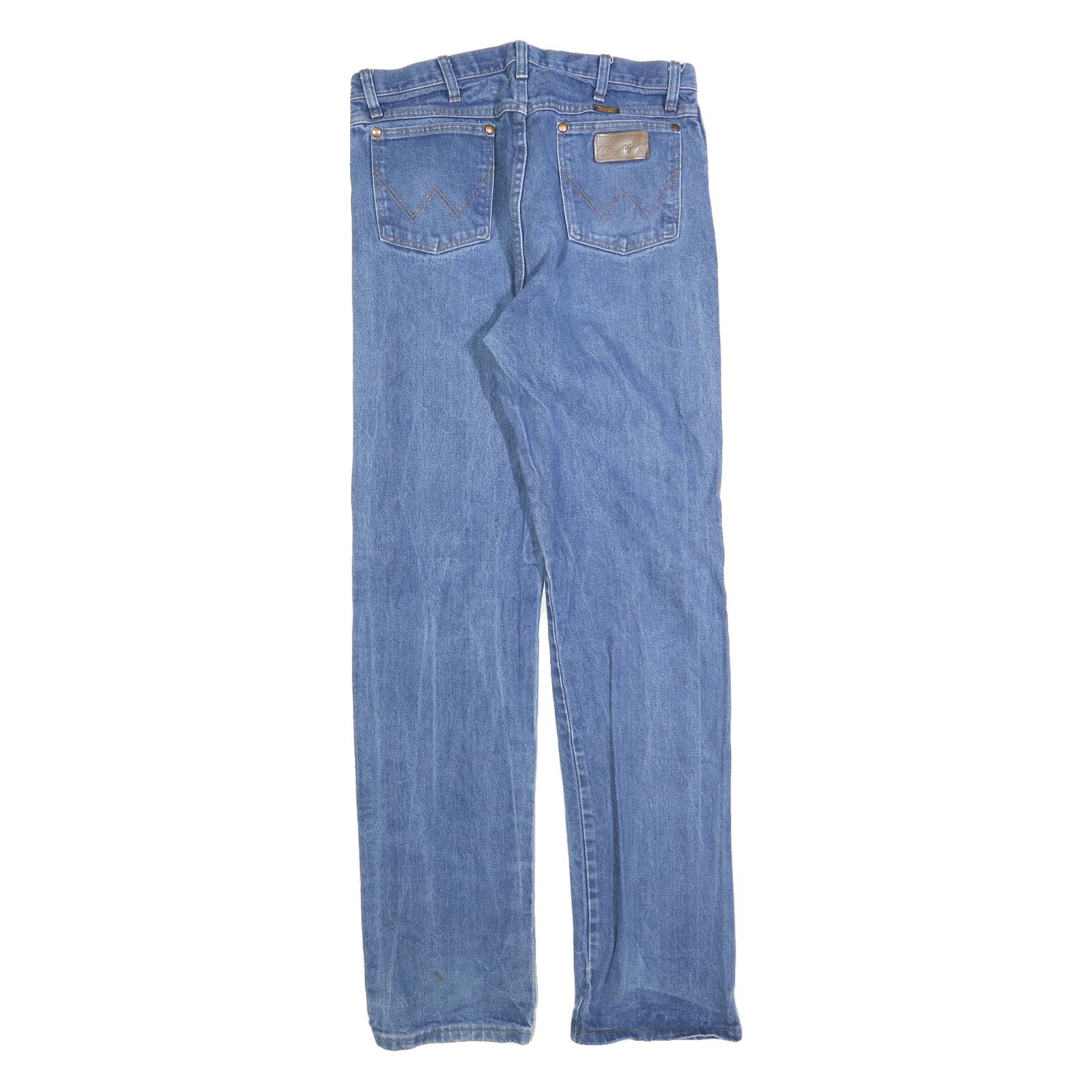 WRANGLER Mens Blue Regular Straight Denim Medium W35 L36 Classic Zip Cotton