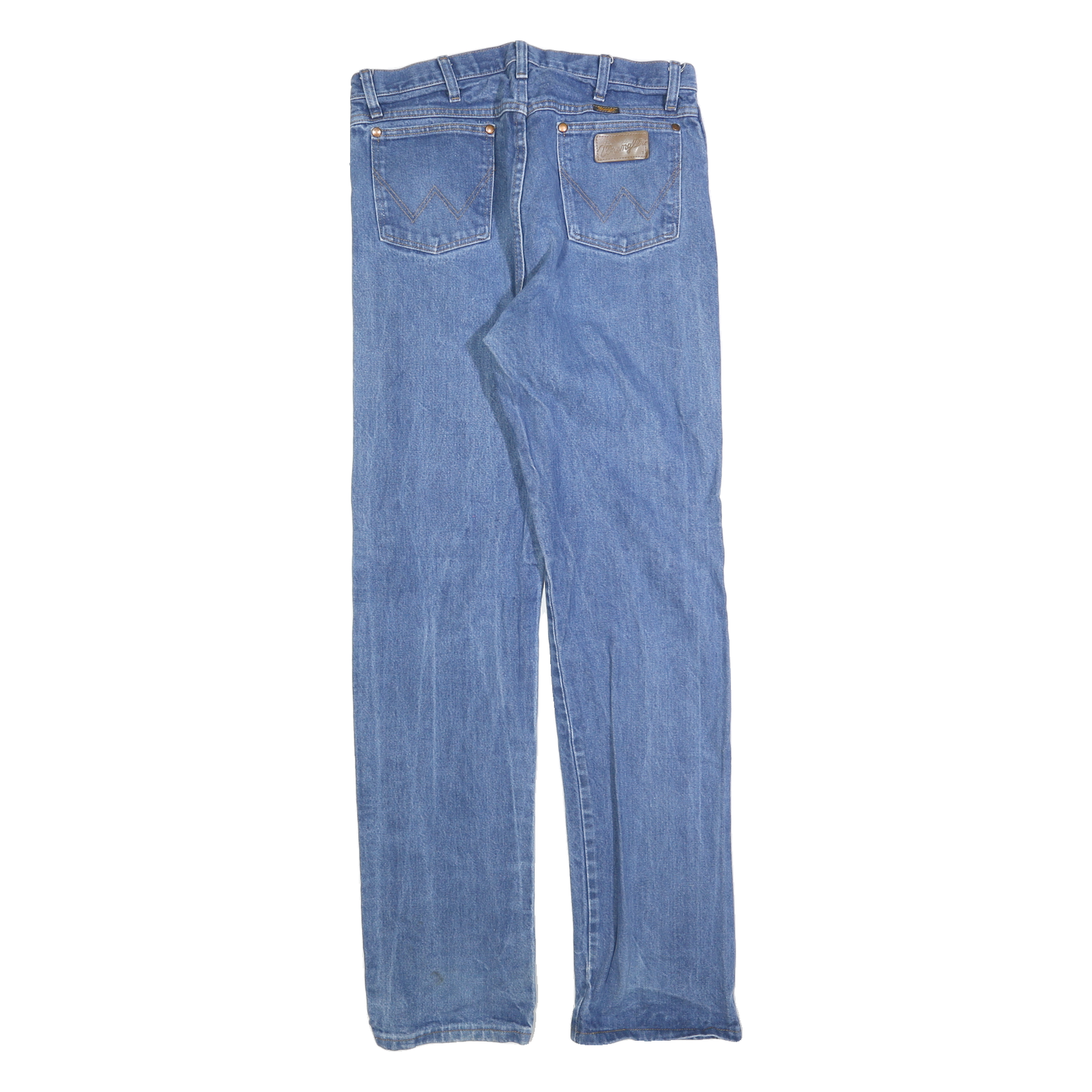 WRANGLER Mens Blue Regular Straight Denim Medium W35 L36 Classic Zip Cotton