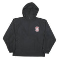 CHAMPION Mens Black Hooded Nylon Jacket M Plain Zip Pullover Lightweight
