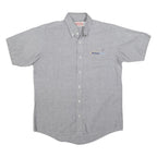 RED KAP Mens Grey & Blue Work Shirt M Button Down Cotton Blend Casual