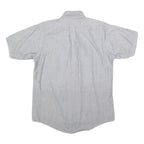 RED KAP Mens Grey & Blue Work Shirt M Button Down Cotton Blend Casual