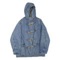 RIFLE Mens Blue Denim Hooded Button Jacket XL Cotton Blend Casual Outerwear