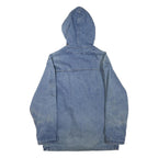 RIFLE Mens Blue Denim Hooded Button Jacket XL Cotton Blend Casual Outerwear