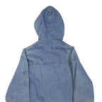 RIFLE Mens Blue Denim Hooded Button Jacket XL Cotton Blend Casual Outerwear