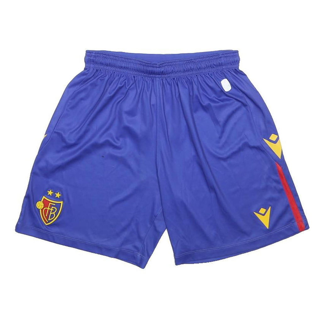 MACRON Mens Shorts Blue FC Basel Casual M W26 Team Logo Sports Gymwear
