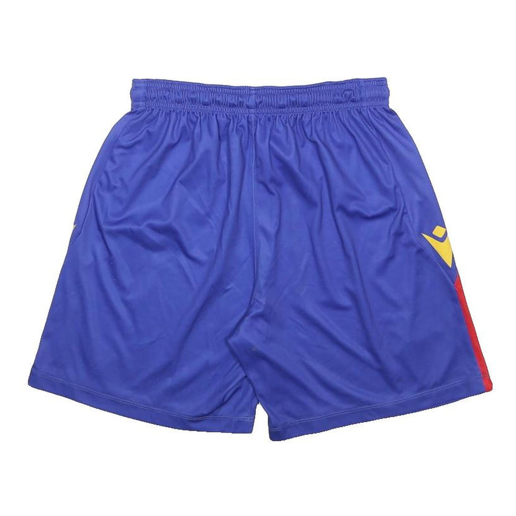 MACRON Mens Shorts Blue FC Basel Casual M W26 Team Logo Sports Gymwear