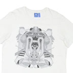 ADIDAS Mens White Graphic T-Shirt XL Short Sleeve Round Neck Cotton Blend
