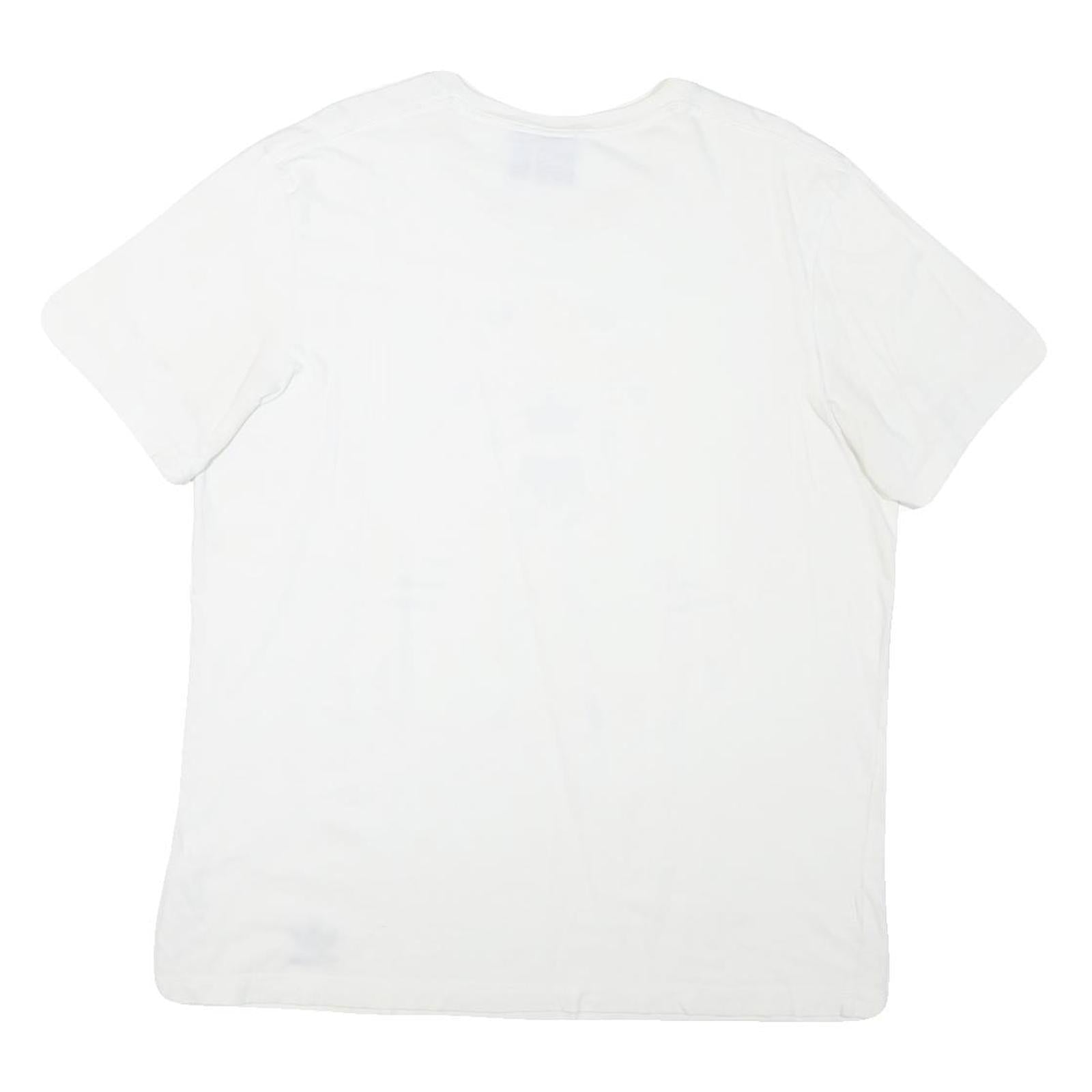 ADIDAS Mens White Graphic T-Shirt XL Short Sleeve Round Neck Cotton Blend