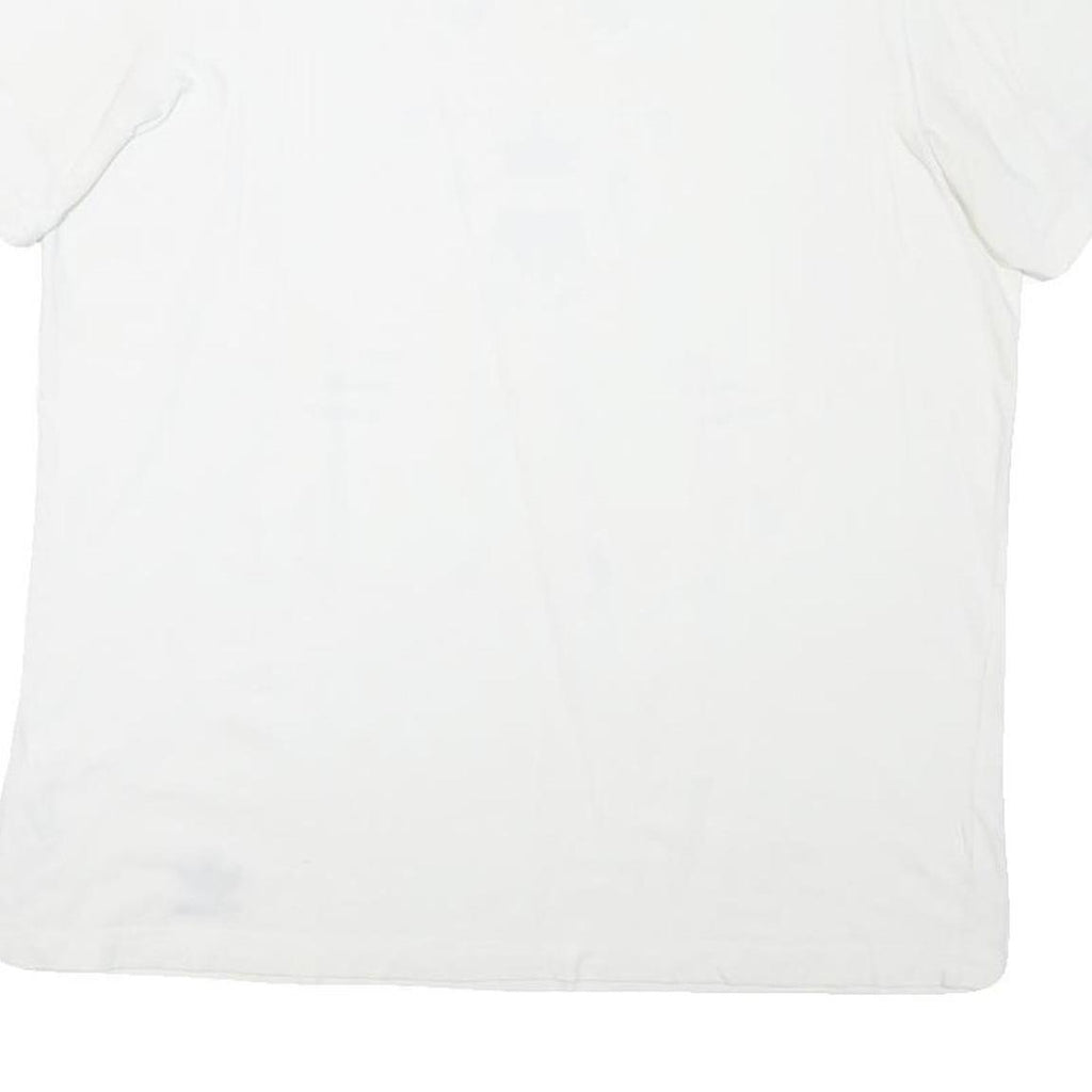 ADIDAS Mens White Graphic T-Shirt XL Short Sleeve Round Neck Cotton Blend