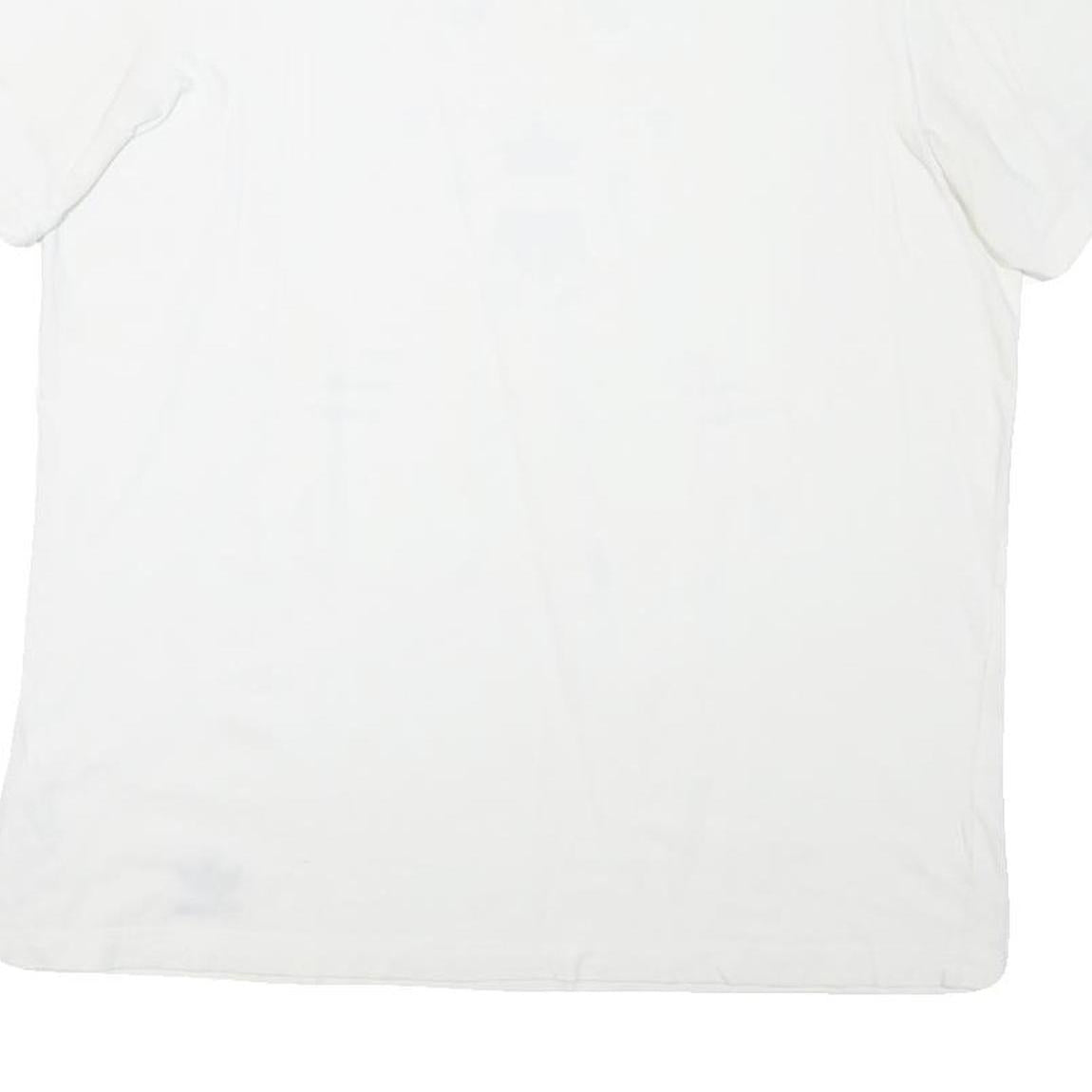 ADIDAS Mens White Graphic T-Shirt XL Short Sleeve Round Neck Cotton Blend