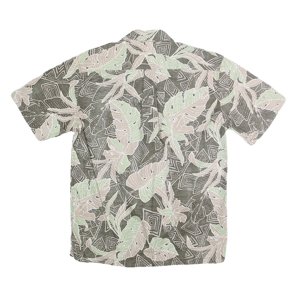 COOKE STREET Mens Green & Beige Hawaiian Shirt S Cotton Short Sleeve Tropical