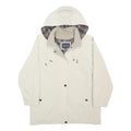 NAUTICA Mens White & Beige Hooded Jacket L Polyester Plain Zip Casual Outerwear