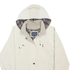 NAUTICA Mens White & Beige Hooded Jacket L Polyester Plain Zip Casual Outerwear