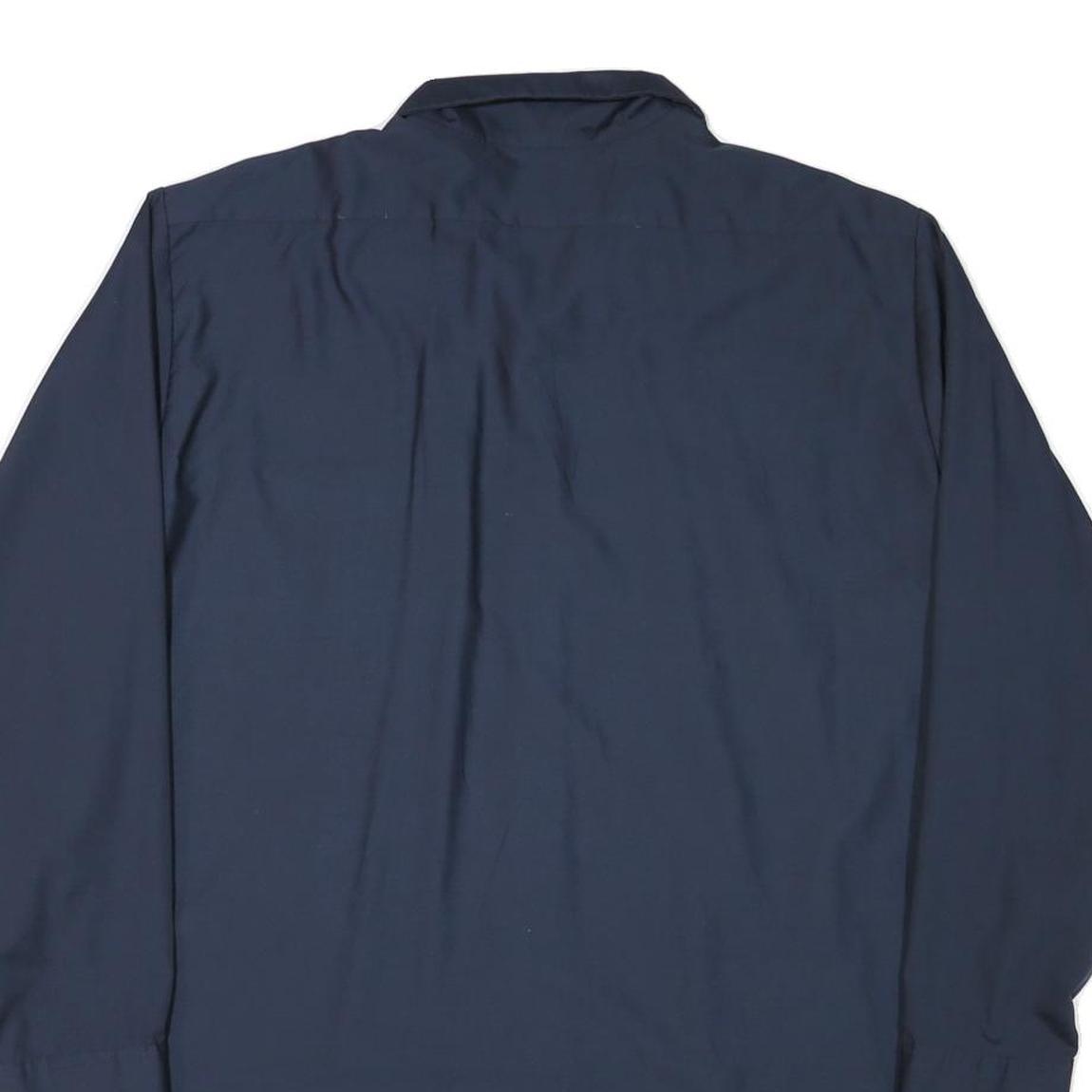 CINTAS Mens Navy Blue Work Shirt XL Long Sleeve Button Closure Cotton Blend