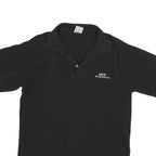 Mens Black Plain NEC Electronics Inc. Short Sleeve Polo Shirt M Cotton Blend