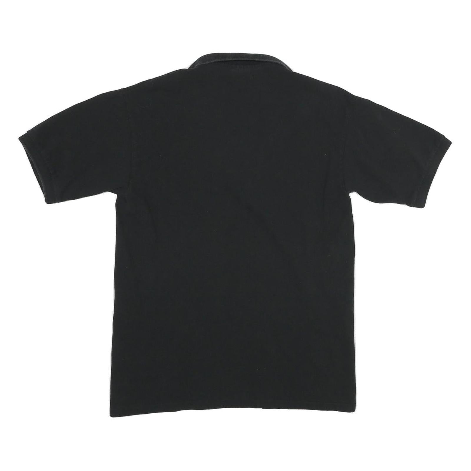 Mens Black Plain NEC Electronics Inc. Short Sleeve Polo Shirt M Cotton Blend
