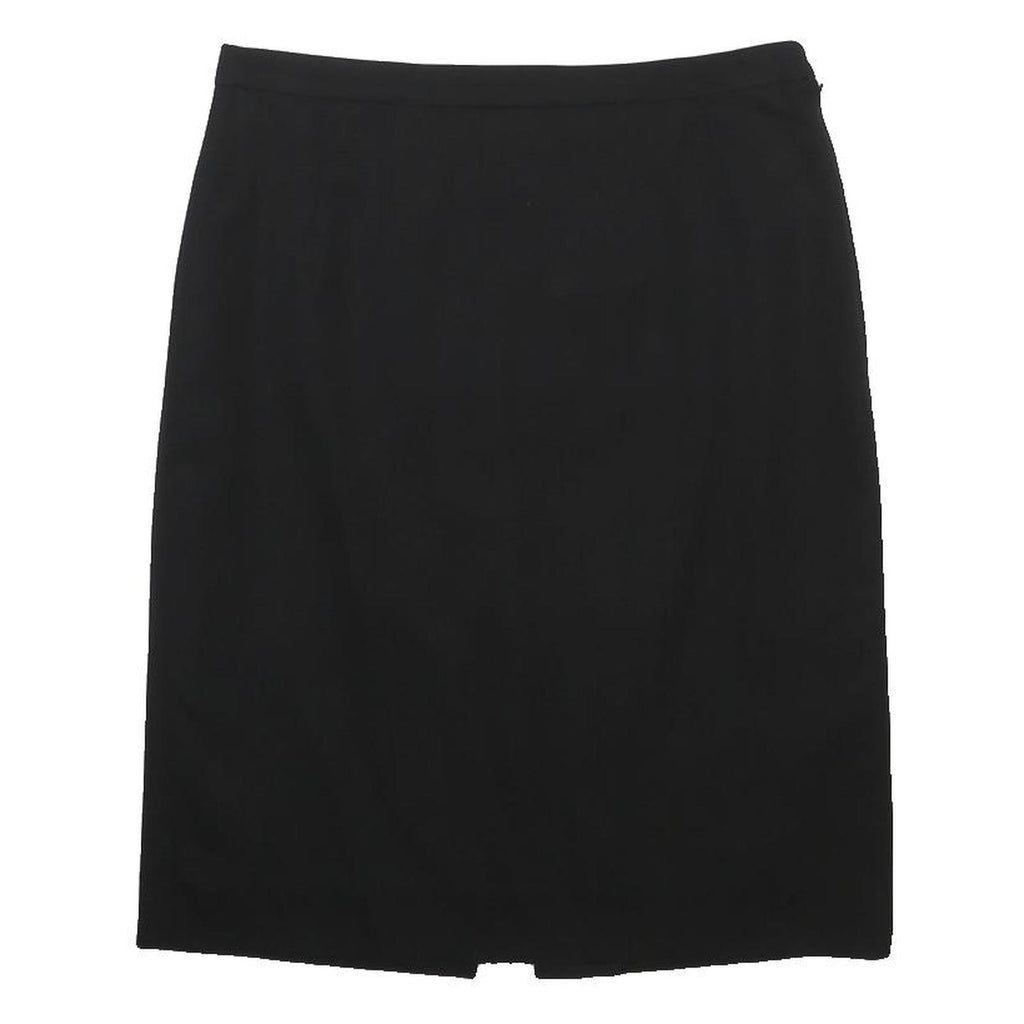 BURBERRY Womens Black Pencil Knee Length Woven Skirt UK 12 Classic Formal
