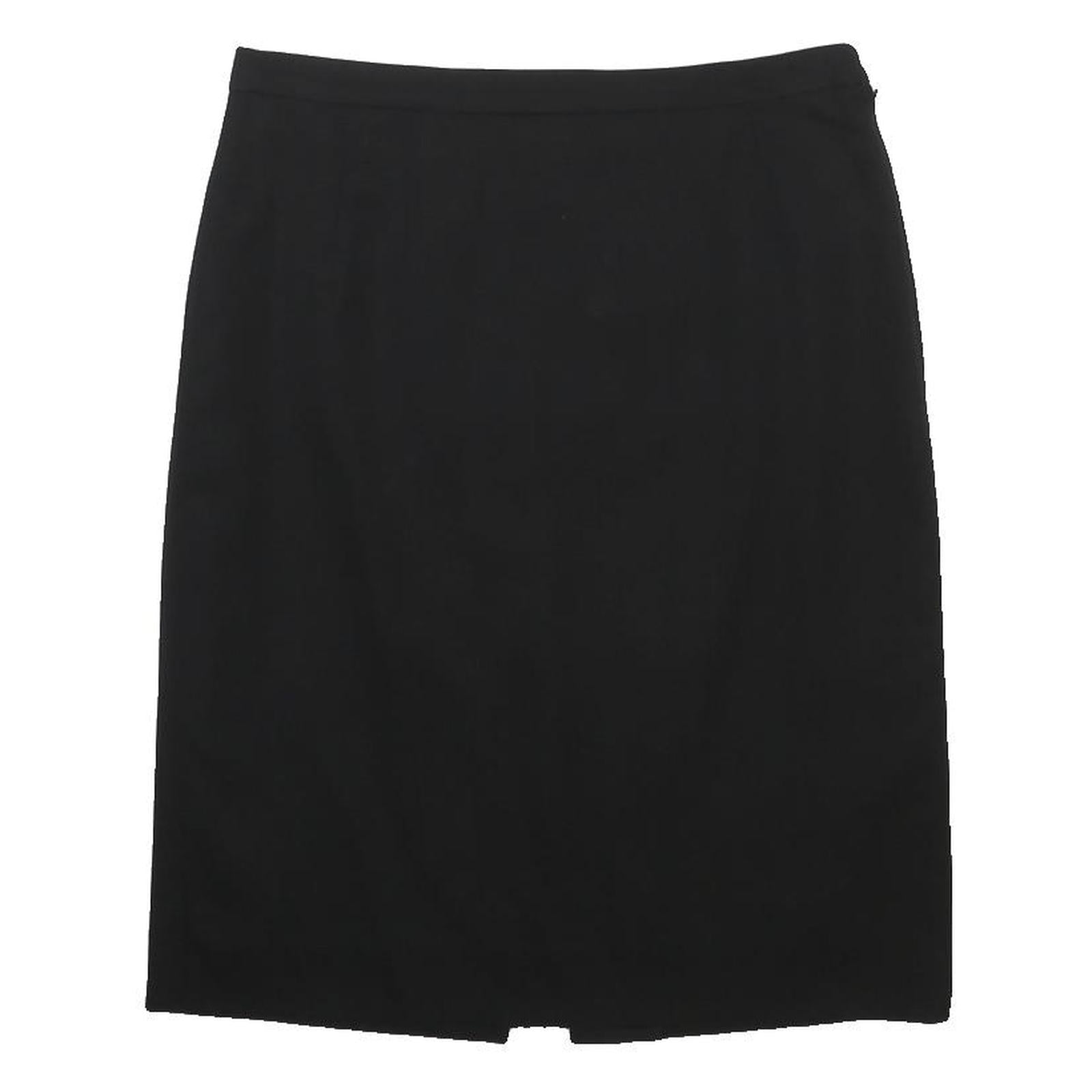 BURBERRY Womens Black Pencil Knee Length Woven Skirt UK 12 Classic Formal