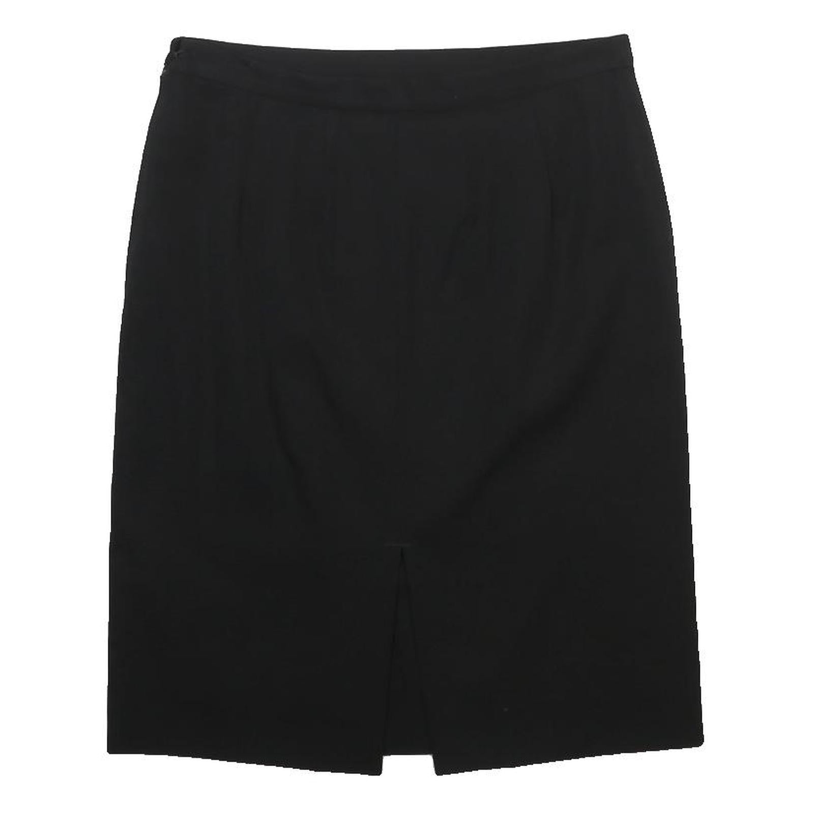 BURBERRY Womens Black Pencil Knee Length Woven Skirt UK 12 Classic Formal