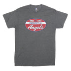 MLB Mens Grey Property Of Angels Graphic T-Shirt M Short Sleeve Crew Neck