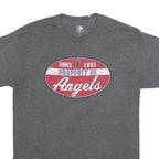 MLB Mens Grey Property Of Angels Graphic T-Shirt M Short Sleeve Crew Neck