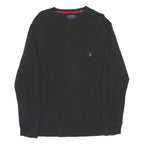 POLO RALPH LAUREN Mens Black Jumper Plain Crew Neck Basic Knit M Cotton Cotton